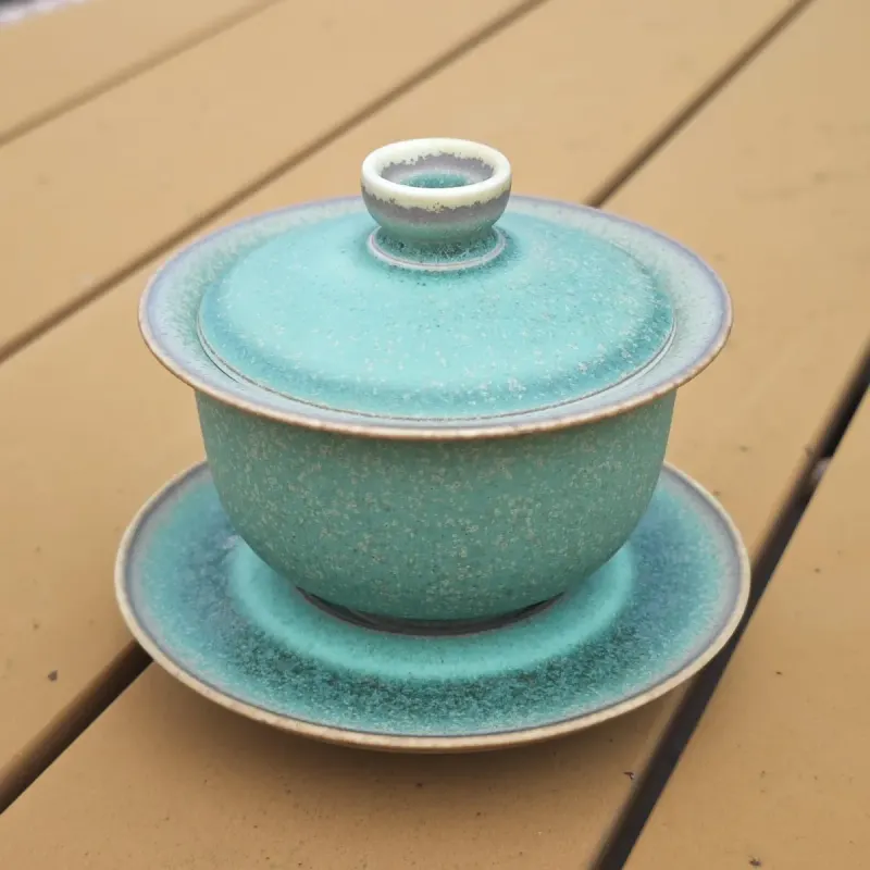 Turquoise Gaiwan — Hand-thrown Jingdezhen Gongfu Tea Bowl